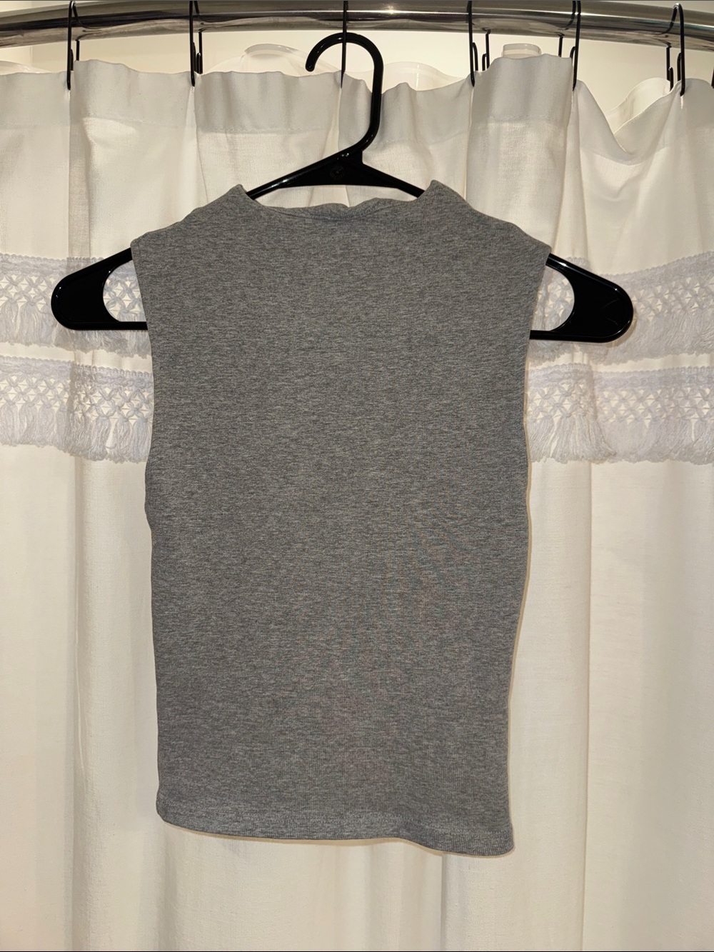 Zara Sleeveless Mock Neck Tank Top - Gray